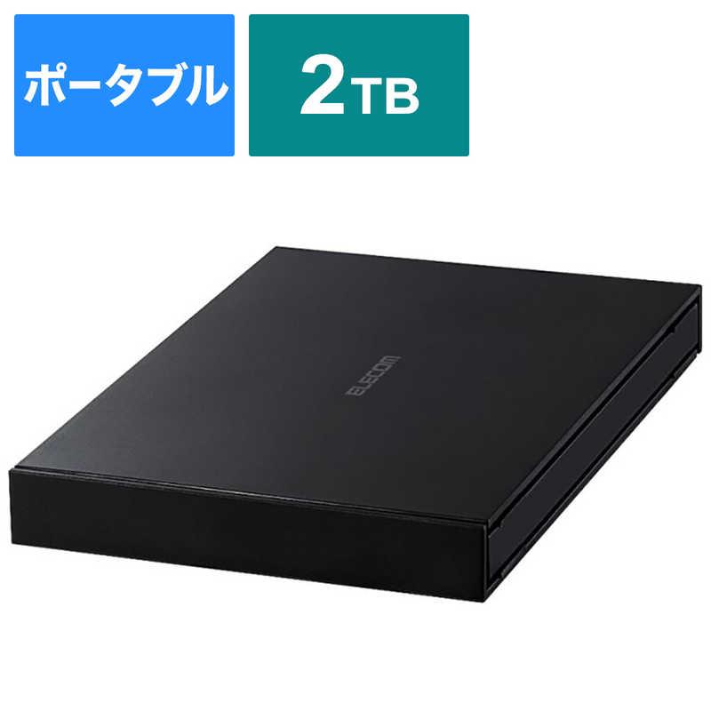 【PS4/5】ELECOM 外付けSSD 2TB USB3.2 ELECOM（エレコム） 外付けSSD USB-A接続 (PS4対応) ブラック