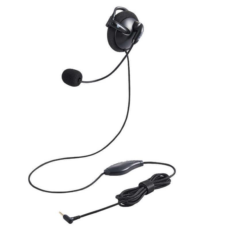 最安 エレコム ELECOM 有線ヘッドセット 耳掛け型 4極φ3.5mm ブラック 都内で 左耳 変換ケーブル付 HS-EH01TBK