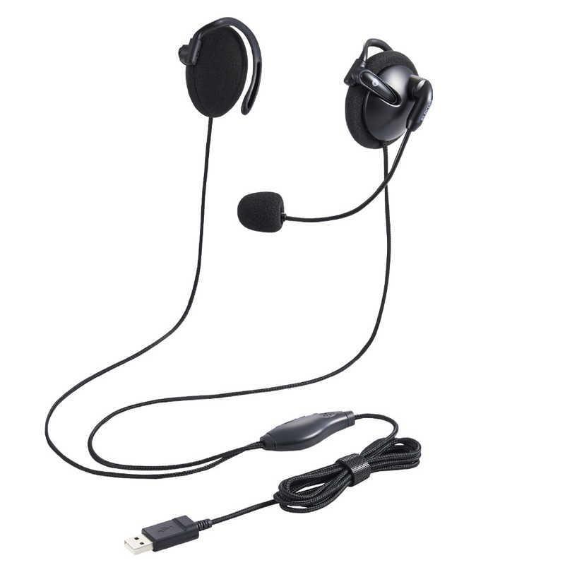 SALE エレコム ELECOM 有線ヘッドセット 耳掛け型 USB 両耳 ブラック HS-EH02UBK