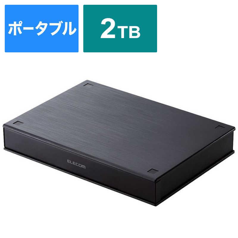 ELECOM 外付けHDD USB-A接続 テレビ録画向け ブラック [2TB