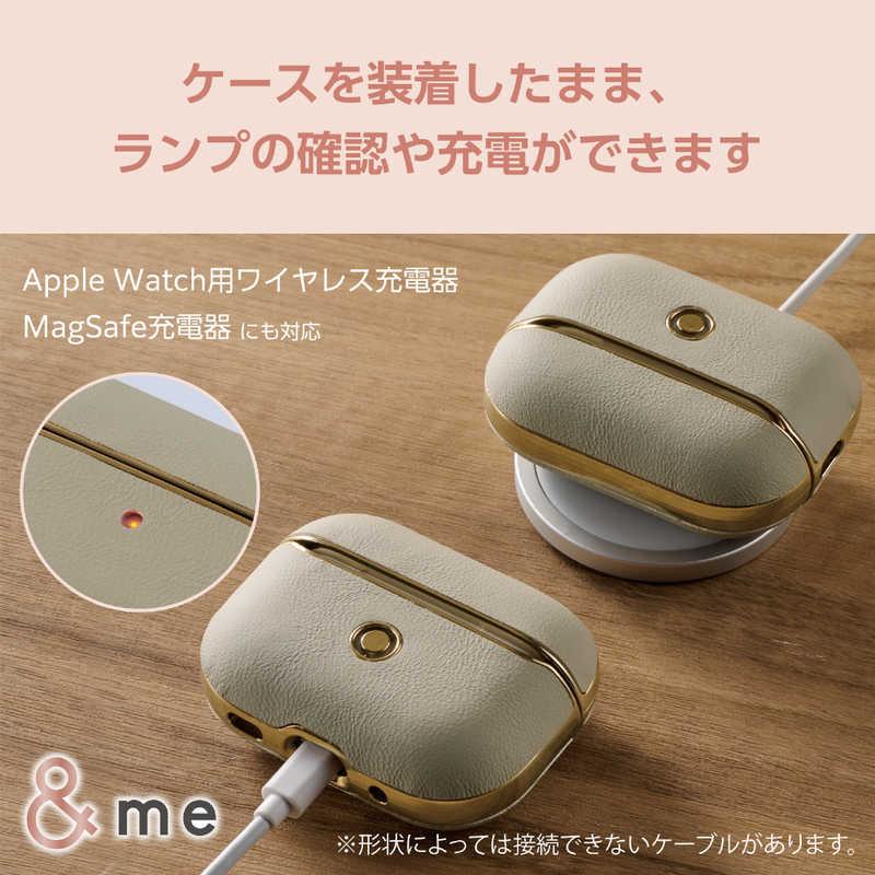 エレコム　ELECOM　AirPods Pro 第2世代対応アクセサリ ソフトレザーケース ＆Me カラビナ付き サイドメッキ グレージュ ゴールドメッキ　AVA-AP4ULMGB｜y-kojima｜06