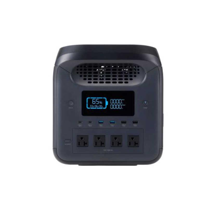 エレコム　ELECOM　ポータブル電源 1229Wh (AC×4 Type-C×2 USB-A×4 カーアクセサリーソケット×1) ブラック　DE-PS1200PBKの画像