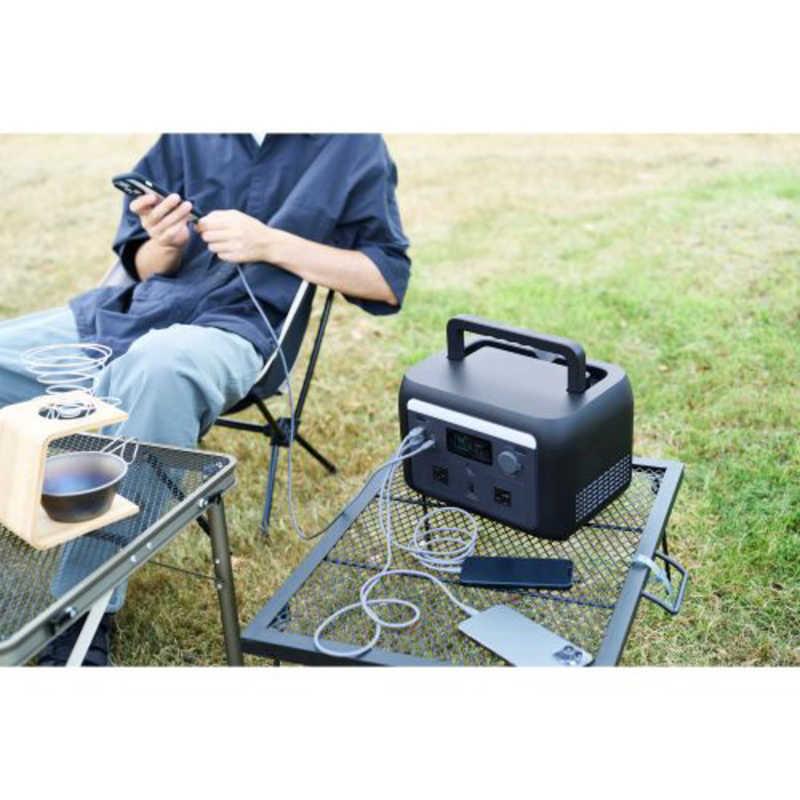 エレコム　ELECOM　ポータブル電源 512Wh (AC×2 Type-C×2 USB-A×2 カーアクセサリーソケット×1) ブラック　DE-PS500PBKの画像