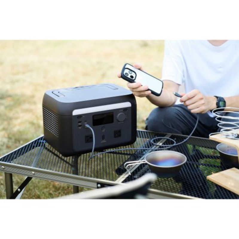 エレコム　ELECOM　ポータブル電源 512Wh (AC×2 Type-C×2 USB-A×2 カーアクセサリーソケット×1) ブラック　DE-PS500PBKの画像