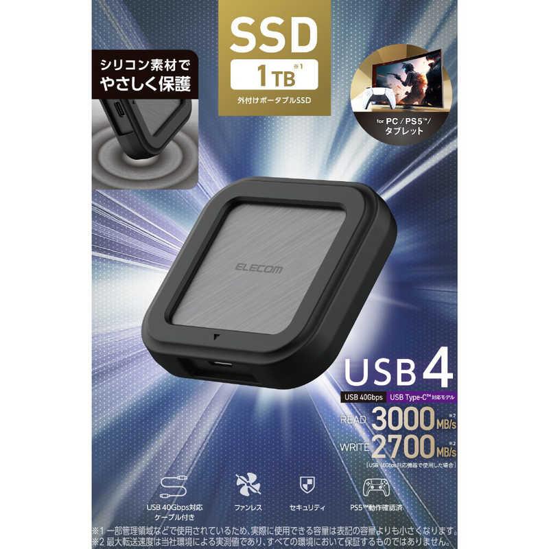 エレコム ELECOM 1TB 外付けSSD | ESD-EHC1000GBK エレコム ELECOM 外付けSSD USB40Gbps対応 高速通信 ファンレス設計