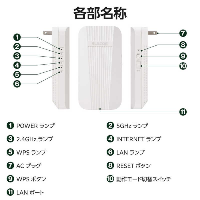 Wi-Fi6 無線LAN中継器 コンセント直挿し型 戸建て・離れ家対応