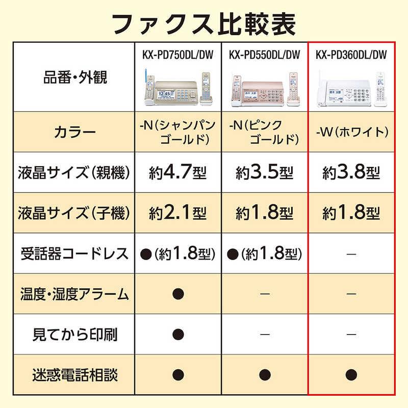 パナソニック Panasonic FAX機 ［子機1台 /普通紙］ ホワイト KX 