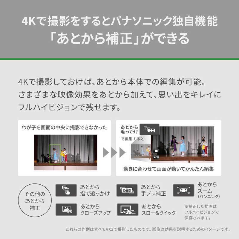 パナソニック　Panasonic　デジタル4Kビデオカメラ ［4K対応］ パールホワイト　HC-VX3-W_4
