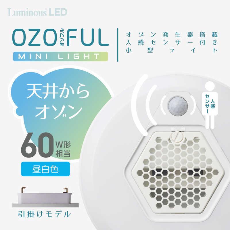 ドウシシャ オゾフル オゾン発生器搭載 小型ライト 引掛けシーリング OZMH-W60N 昼白色 60W相当 OZMHW60Nの画像