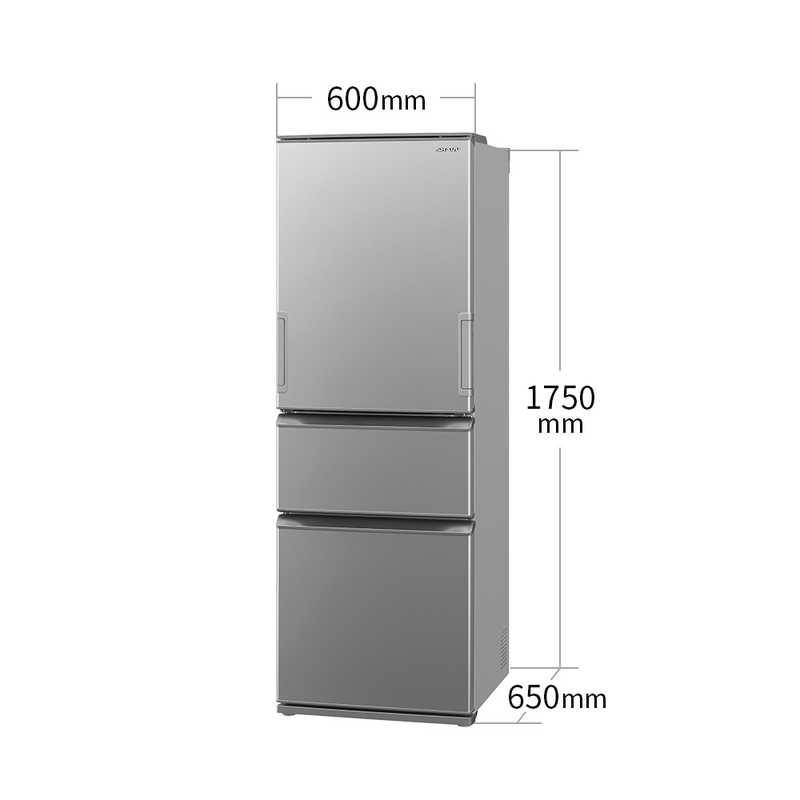 シャープ　SHARP　冷蔵庫 どっちもドア冷蔵庫 マットシルバー系［3ドア/両開きタイプ374L］　SJ-X370M-S（標準設置無料）