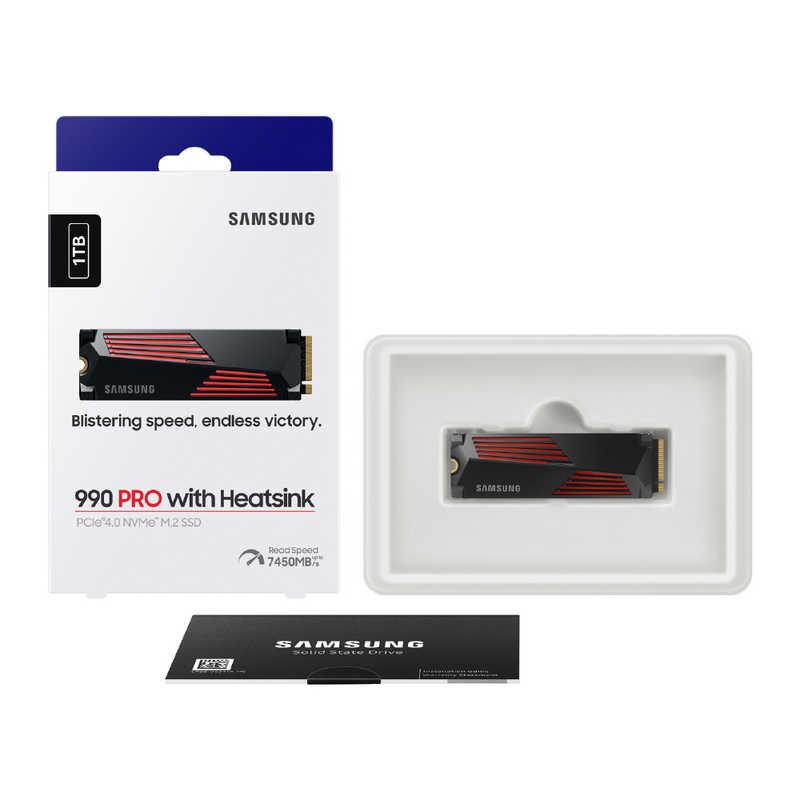 SAMSUNG PCIe 4.0 NVMe M.2 SSD 990 PRO 1TB ヒートシンクモデル 990 PRO with Heatsink  ［1TB /M.2］「バルク品」 MZ-V9P1T0G-ITの画像
