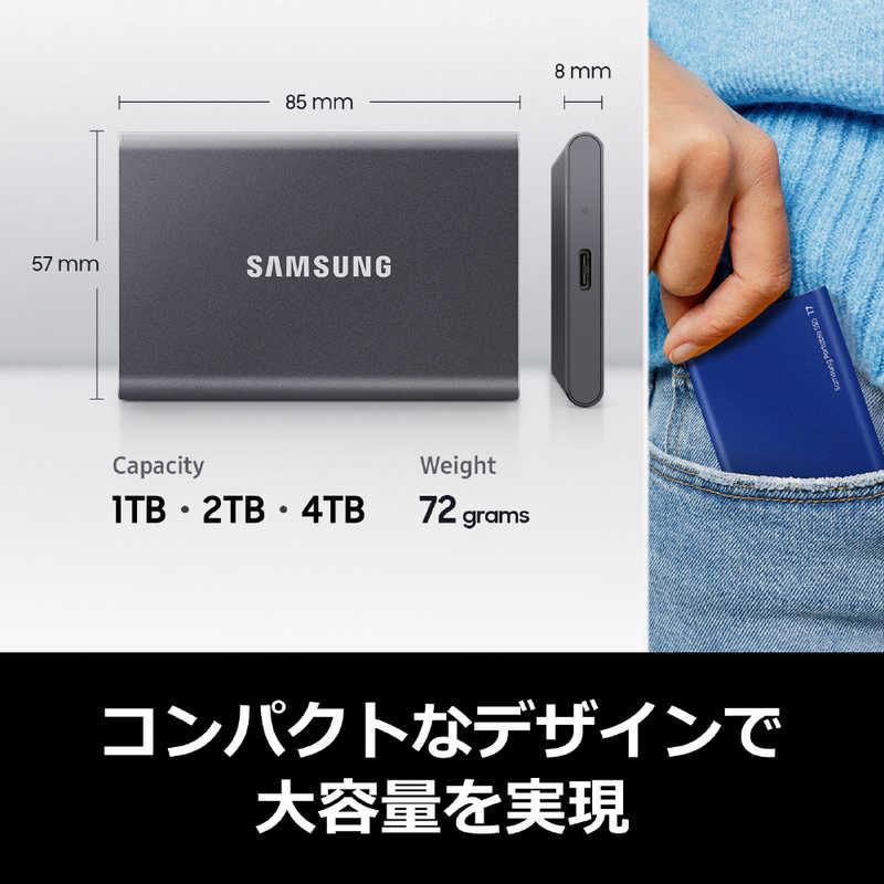 SAMSUNG 外付けSSD T7 ［1TB /ポータブル型］ グレー MU-PC1T0T-IT/A