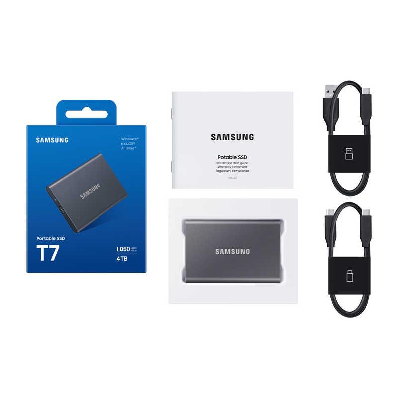 SAMSUNG　外付けSSD T7 ［4TB /ポータブル型］ グレー　MU-PC4T0T-IT/Aの画像