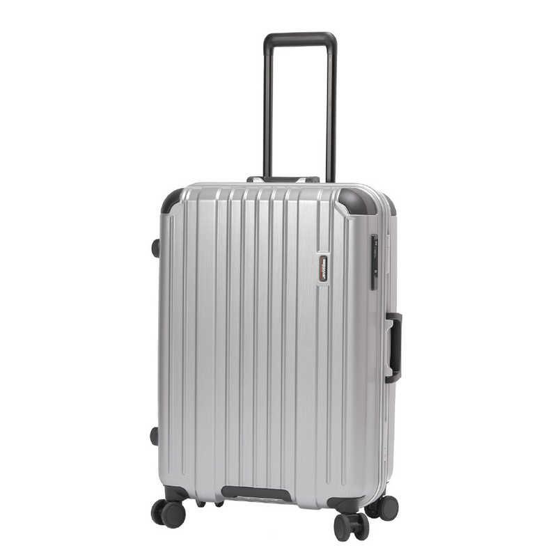 BERMAS　フレームタイプ ハードスーツケース 静音ストッパーキャスター 宿泊目安：5泊前後 (64L) ヘリテージ2 TSAロック搭載 シルバー　6053322 BERMAS フレームタイプ ハードスーツケース 静音ストッパーキャスター