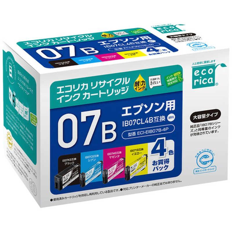エコリカ 互換リサイクルインクカートリッジ ［エプソン IB07CL4B］ 4