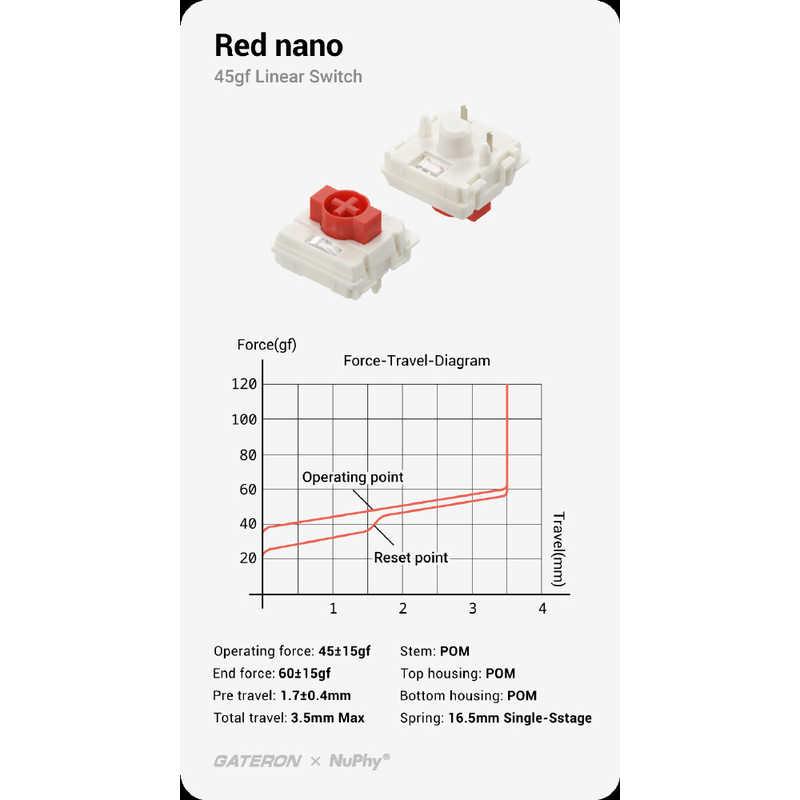 NUPHY Node75 メカニカルキーボード・JIS・Red nano軸(リニア) ［有線