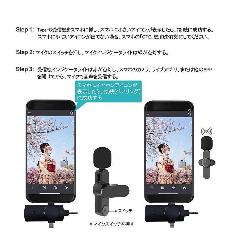 ROYALMONSTER RM スマートフォン用ワイヤレスマイク(3in1) BK RM