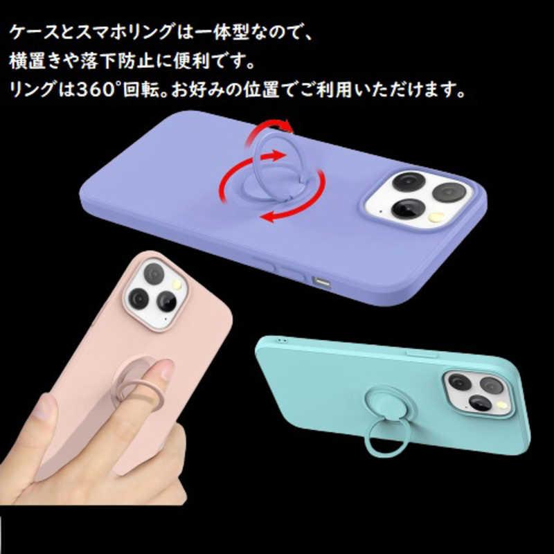 ROYALMONSTER iPhone 15 Pro シリコン製ケース リング付(ラベンダー 