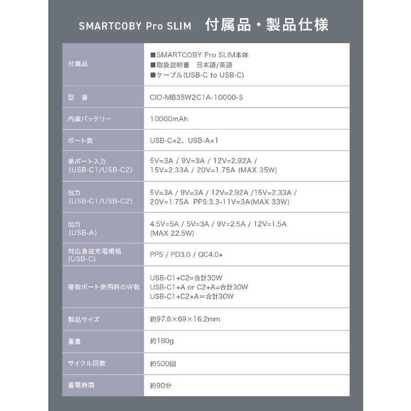 CIO　SMARTCOBY Pro SLIM 35W2C1A 10000mAh ［USB Power Delivery対応 /3ポート］　CIOMB35W2C1A10000SBK｜y-kojima｜11