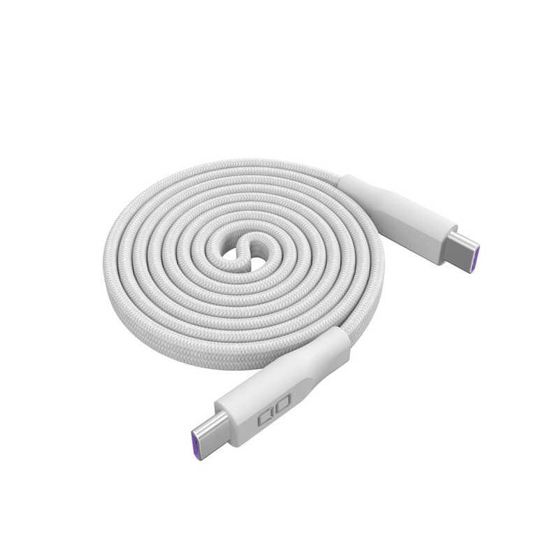 CIO Mate Flat Spiral Cable CtoC 1m ナチュラルホワイト CIO-NLSC-FL