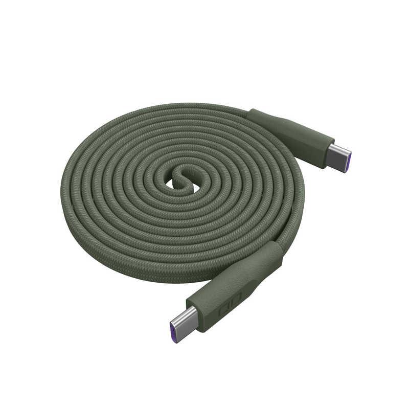 CIO Mate Flat Spiral Cable CtoC 1.5m モスグリーン CIO-NLSC-FL-CC15