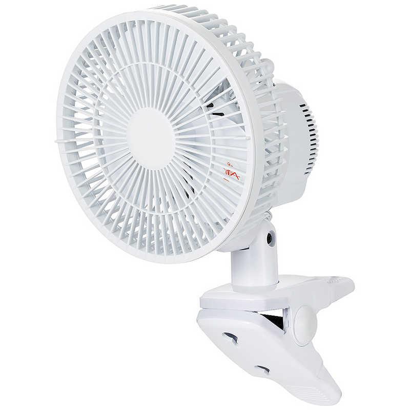 シィーネット 17cm左右首振りクリップ扇風機 ホワイト CLMS170WH