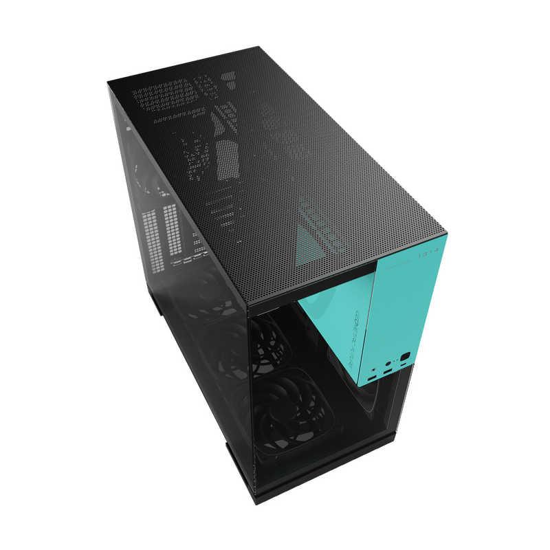 GEOMETRICFUTURE　PCケース ［ATX / Micro ATX / Extended ATX / Mini-ITX］ Model 5 Plus ブラック/ターコイズブルー　GF-M5-BB PLUS_2