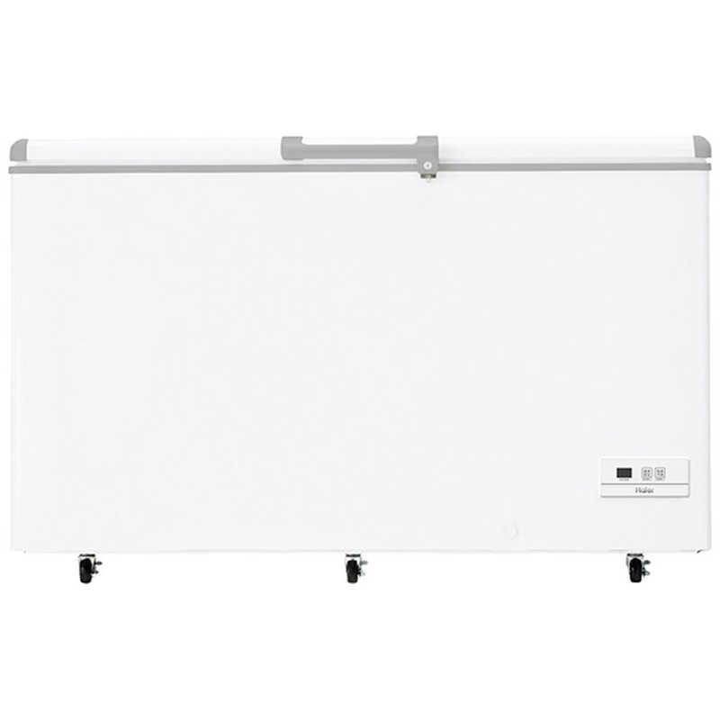 ハイアール　冷凍庫 1ドア 429L 上開き キャスター付き 直冷式 幅141cm ホワイト　JF-MNC429B(W)（標準設置無料） ハイアール 冷凍庫 1ドア 429L 上開き キャスター付き 直冷式 幅141cm