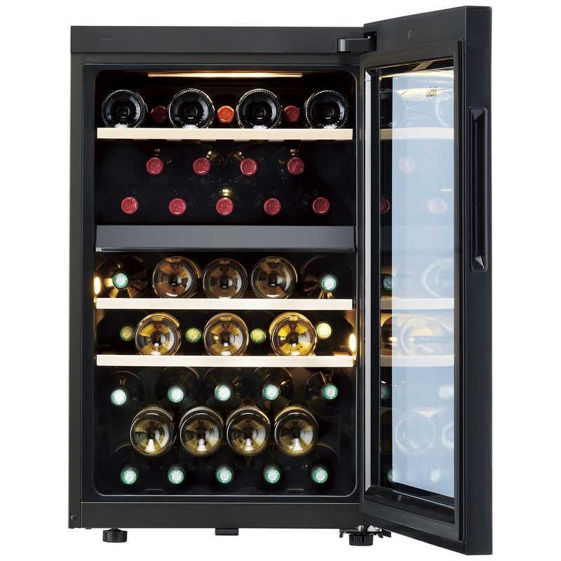 ハイアール ワインセラー 108L 木製ラック ブラック 41本 右開き JQ-F108A-K（標準設置無料）の画像