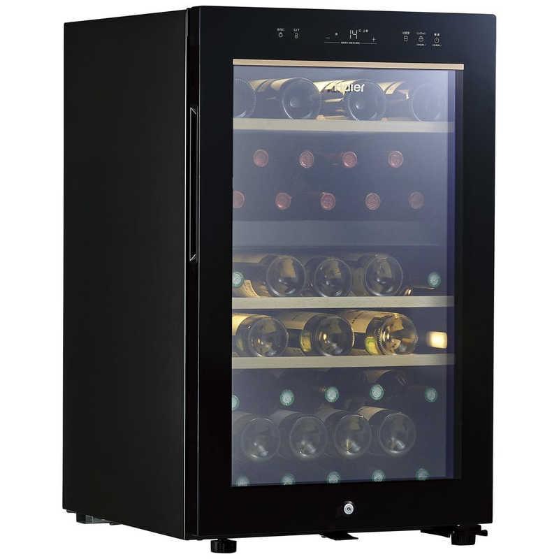 ハイアール ワインセラー 108L 木製ラック ブラック 41本 右開き JQ-F108A-K（標準設置無料）の画像