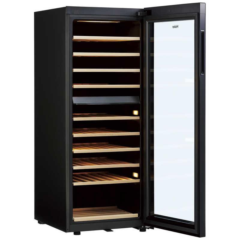 ハイアール ワインセラー 木製ラック ブラック 78本 右開き JQ