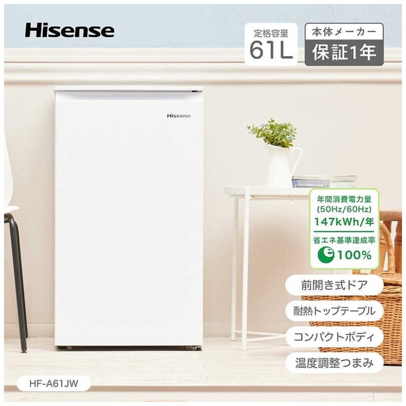 ハイセンス　冷凍庫 1ドア 61L 右開き 小型 コンパクト 直冷式 幅48cm ホワイト　HF-A60JW（標準設置無料）の画像