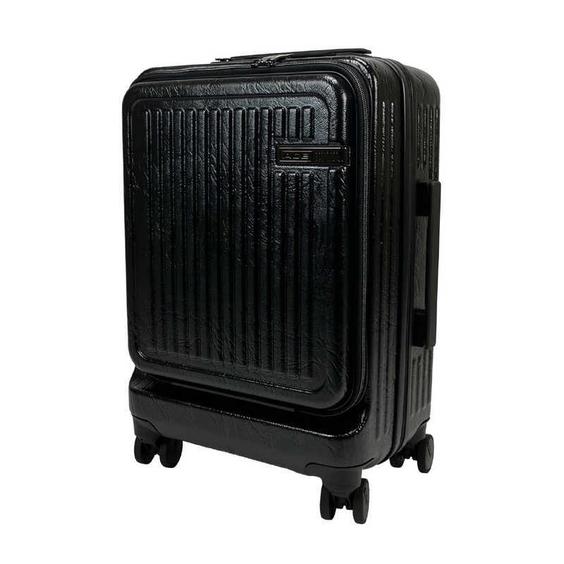 ACE　DESINED BY ACE IN JAPAN フロントオープンラゲージ 機内持ち込みサイズ ［TSAロック搭載］ レザーシボブラック　ACE-548111 ACE DESINED BY ACE IN JAPAN フロントオープンラゲージ 機内持ち込み