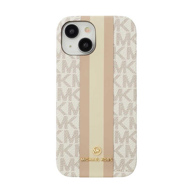 マイケルコース☆新品☆MKロゴiPhone15ケース ベルト付き/バニラ白 マイケルコース Slim Wrap Case Stripe MagSafe iPhone 15 MICHAEL