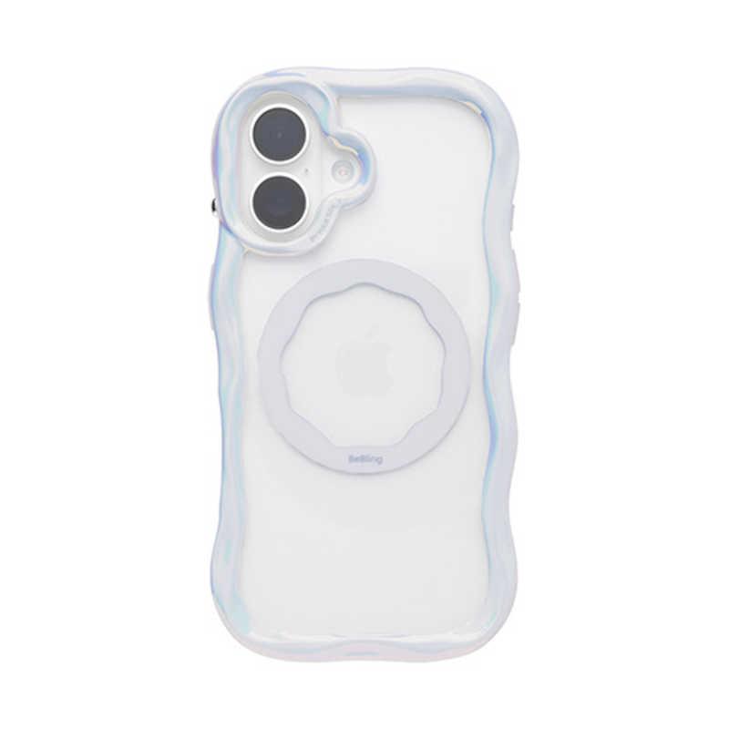 当日発送　iFace BeBling iPhone16ケース　ホワイトオーロラ HAMEE ［iPhone 16専用］iFace BeBling MagSynq クリアケース ホワイト