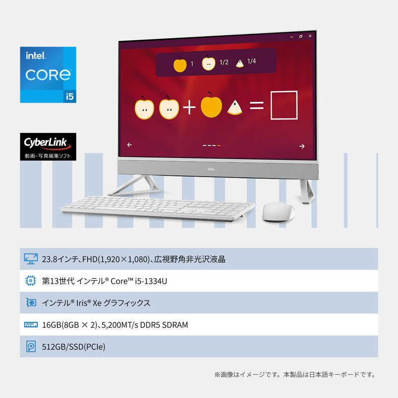 DELL　デル　オールインワン EC24250 ［23.8型 / Win11 Home / intel Core i5 / メモリ：16GB / SSD：512GB / 2026春モデル］ パールホワイト　AD47-GHWCの画像
