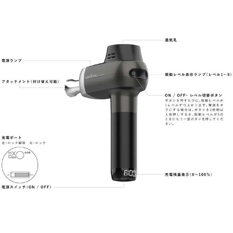 MYTREX トータルボディケアハンディガン マイトレックス リバイブプロ REBIVE PRO(ブラック) ブラック MT-RBP21Gの画像