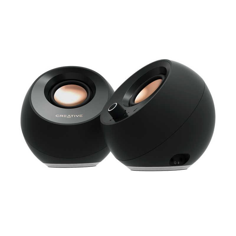 クリエイティブメディア　PCスピーカー Bluetooth＋3.5mm接続 / USB-C＋USB-A電源 Pebble Pro ［USB電源 / 2.0ch］　SP-PBLPRO-BKAの画像