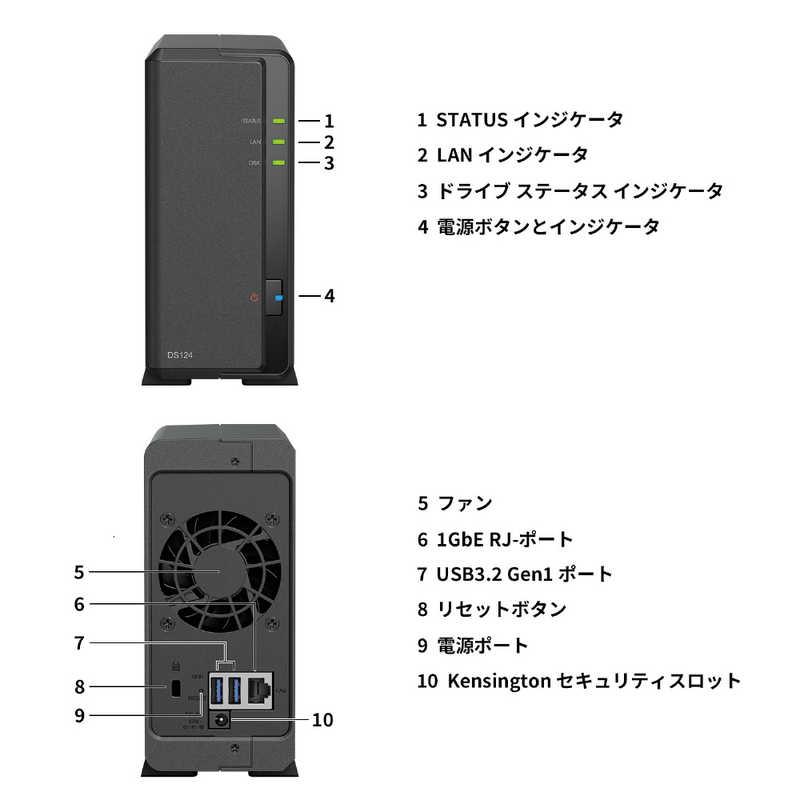 SYNOLOGY NASキット ［ストレージ無 / 1ベイ］ ガイドブック付