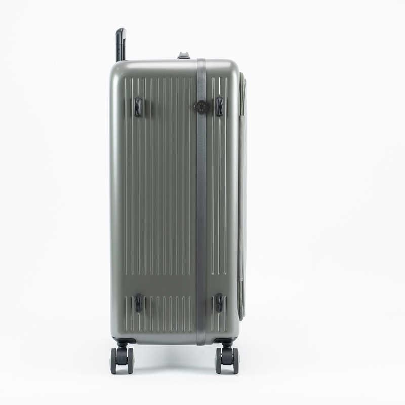 A.L.I　スーツケース ジッパータイプ 宿泊目安：7〜9日間 099L 日本製 横開きフロントオープン ［TSAロック搭載］ 緑灰　MX-8011RVTL-28の画像