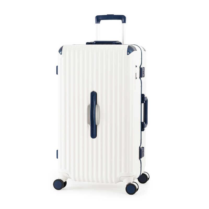 A.L.I　スーツケース フレームタイプ 宿泊目安：7〜9日間 070L 前輪ストッパー 抗菌・抗ウィルス 内装防水ポケット GRANMAX バニラ×ネイビー　GM-056-25 A.L.I スーツケース フレームタイプ 宿泊目安：7〜9日間 070L 前輪