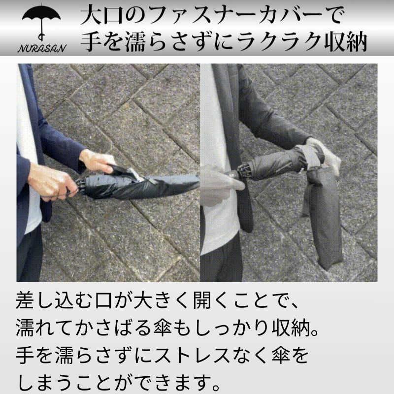 NIG (折りたたみ傘) だれも濡らさない逆 超広ワイド ブラック NURASAN