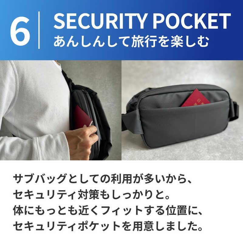 NIG　防水ボディバッグ QUICK PACK TRASPO ミニタブレット対応 3.1リットル 6＋5収納 大容量 ニグ ブラック　QP9TRASPOBKの画像