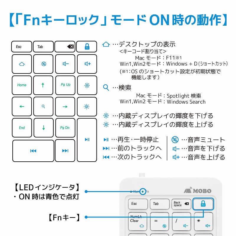 MOBO　TenkeyPad2 Wired 22キー 有線 ［有線 /USB］ ホワイト　AM-NPW22-WH｜y-kojima｜08