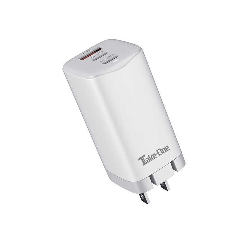 TAKEONE 超コンパクトUSB PD急速充電器 ［3ポート］ TC65PD-WH