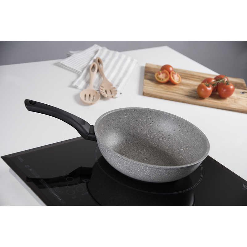 BARAZZONI シリコンエッジ耐熱ガラス蓋付 IH対応 フライパン 20cm MONOLITICA INDUCTION グレー［IH対応］ 85510602089-SLの画像