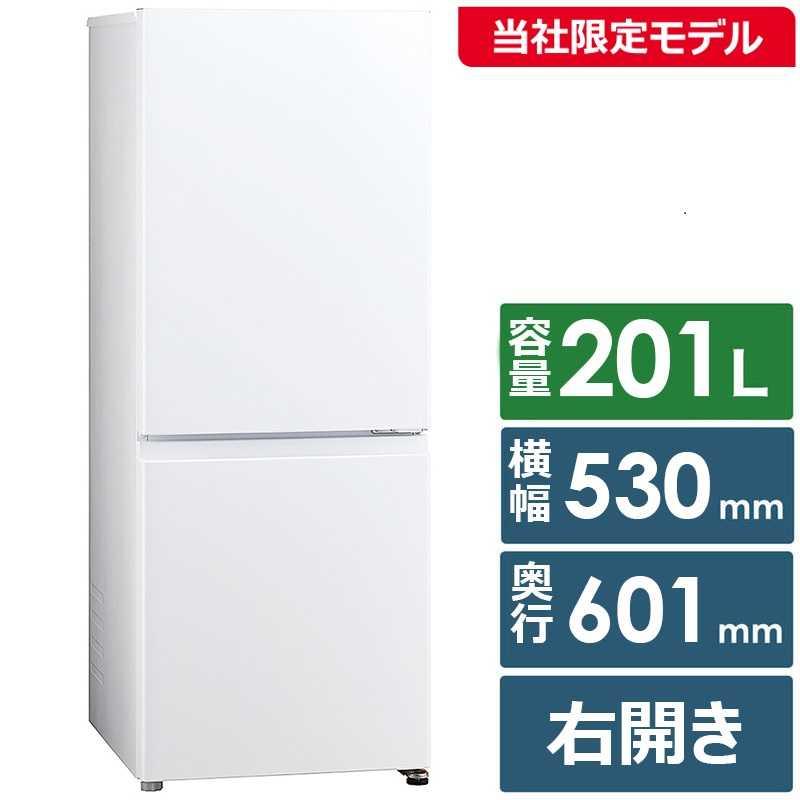 AQUA 冷蔵庫 2ドア 201L AQR-20MBK (右開き/ホワイト) 中古 耐熱