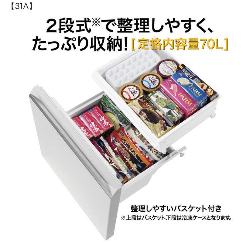 アクア　AQUA　冷蔵庫 3ドア 309L 右開き 真ん中野菜室 幅54.2cm ライトグレー　AQR-31A-W（標準設置無料）の画像