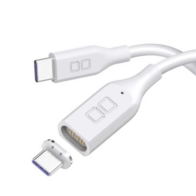 CIO マグネットシリコンケーブル1m ホワイト ［USB Power Delivery対応