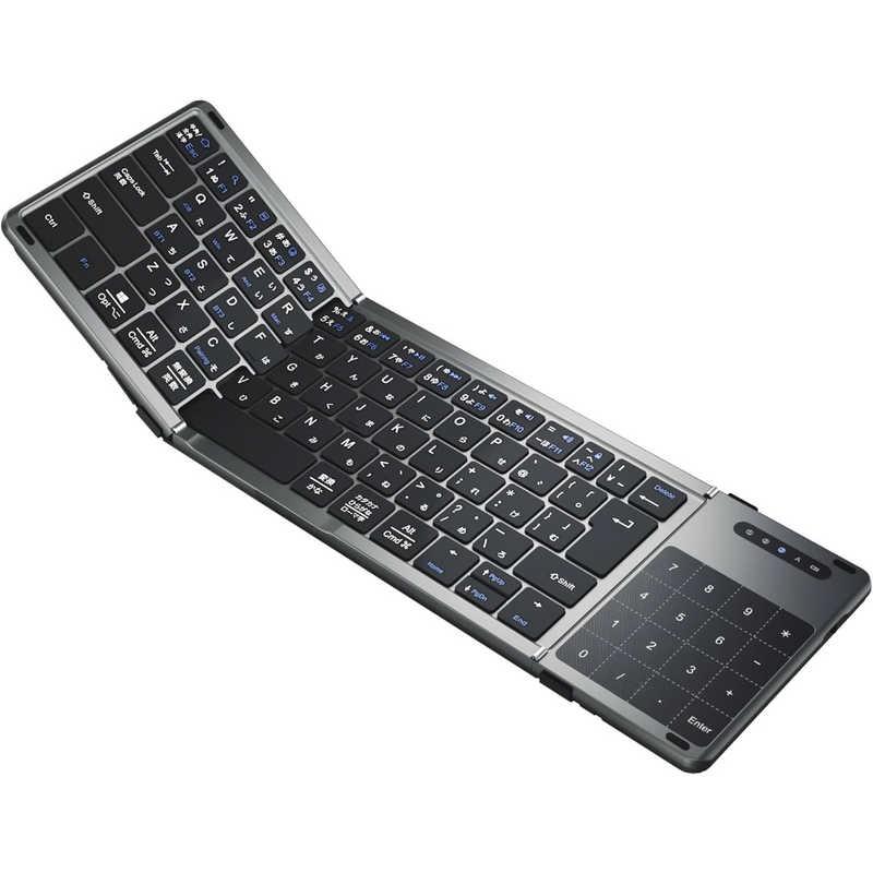 EWIN 三つ折りたたみ式ワイヤレスキーボード ブラック EW-NTKB301